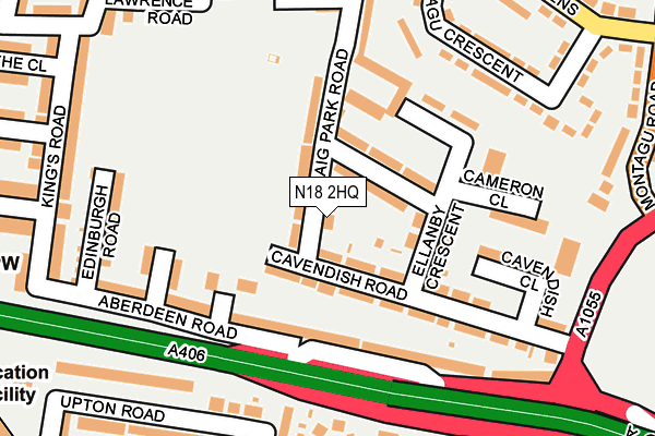 N18 2HQ map - OS OpenMap – Local (Ordnance Survey)