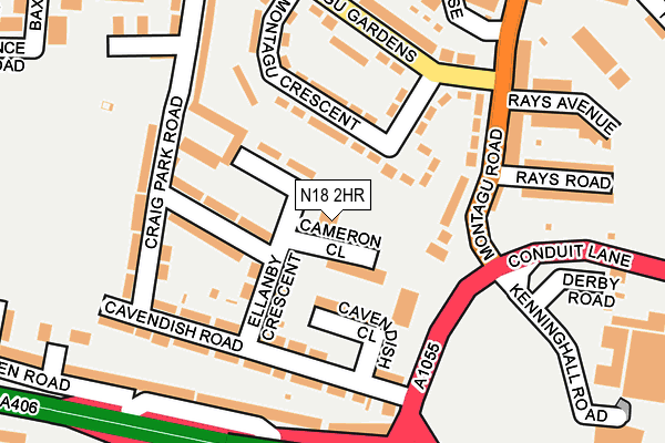 N18 2HR map - OS OpenMap – Local (Ordnance Survey)