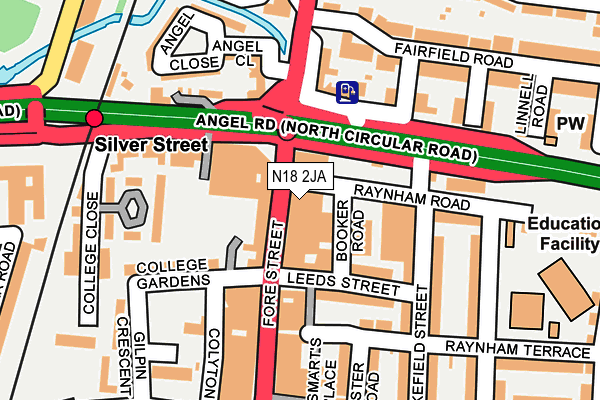 N18 2JA map - OS OpenMap – Local (Ordnance Survey)