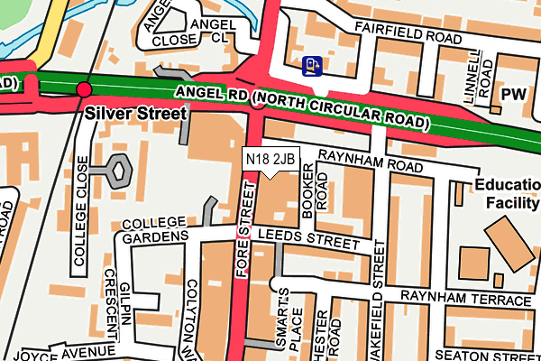 N18 2JB map - OS OpenMap – Local (Ordnance Survey)