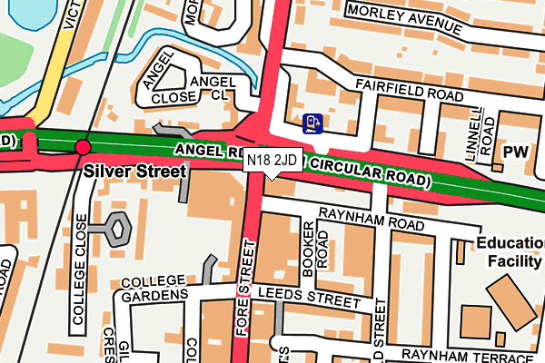 N18 2JD map - OS OpenMap – Local (Ordnance Survey)