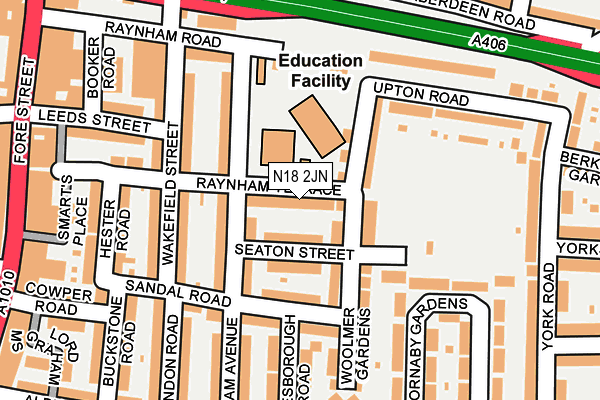 N18 2JN map - OS OpenMap – Local (Ordnance Survey)