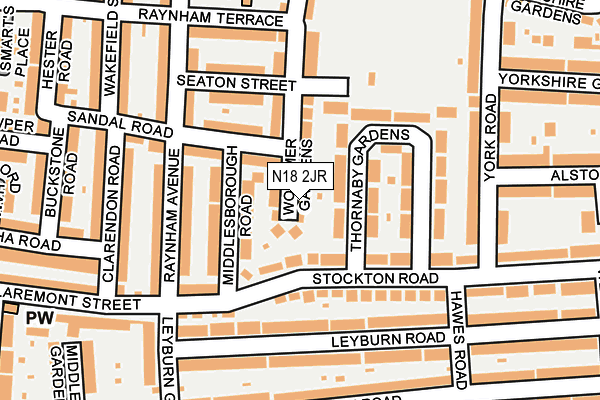 N18 2JR map - OS OpenMap – Local (Ordnance Survey)