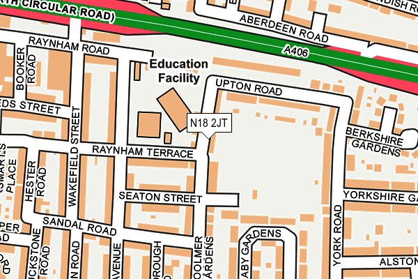 N18 2JT map - OS OpenMap – Local (Ordnance Survey)