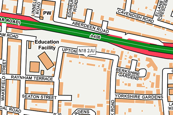 N18 2JU map - OS OpenMap – Local (Ordnance Survey)