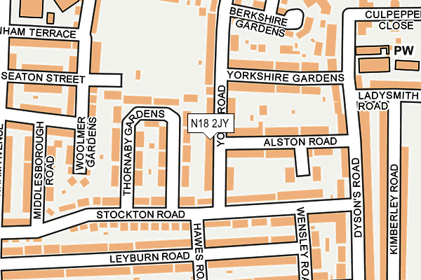 N18 2JY map - OS OpenMap – Local (Ordnance Survey)