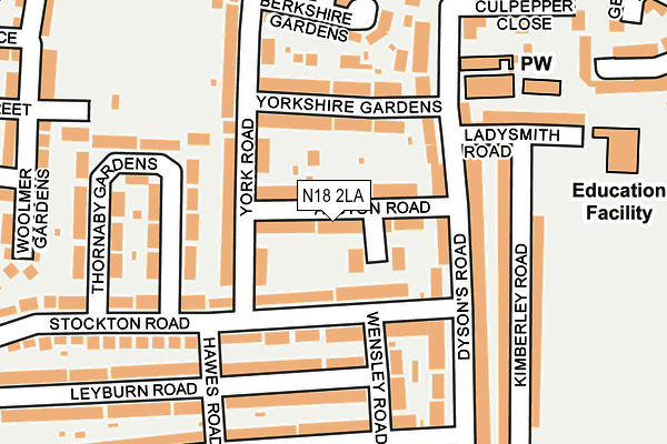 N18 2LA map - OS OpenMap – Local (Ordnance Survey)