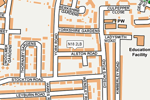 N18 2LB map - OS OpenMap – Local (Ordnance Survey)
