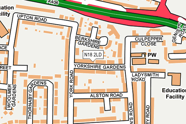 N18 2LD map - OS OpenMap – Local (Ordnance Survey)