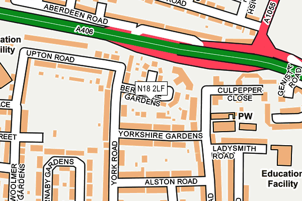 N18 2LF map - OS OpenMap – Local (Ordnance Survey)