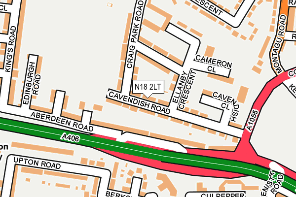 N18 2LT map - OS OpenMap – Local (Ordnance Survey)