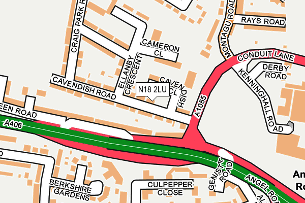 N18 2LU map - OS OpenMap – Local (Ordnance Survey)