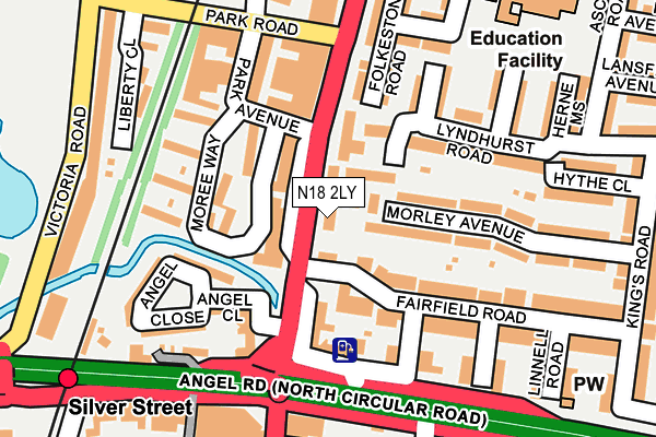 N18 2LY map - OS OpenMap – Local (Ordnance Survey)