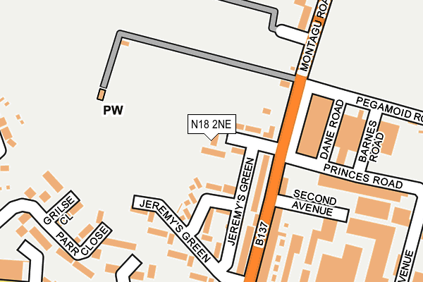 N18 2NE map - OS OpenMap – Local (Ordnance Survey)