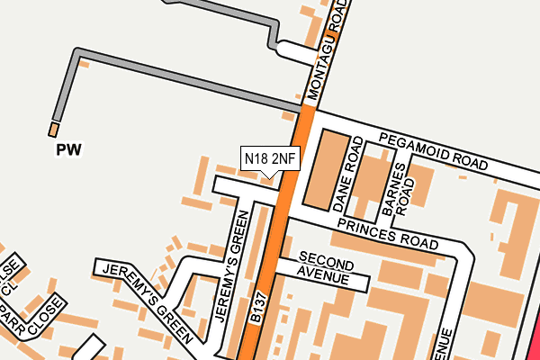 N18 2NF map - OS OpenMap – Local (Ordnance Survey)