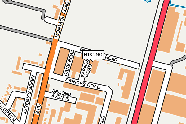 N18 2NG map - OS OpenMap – Local (Ordnance Survey)
