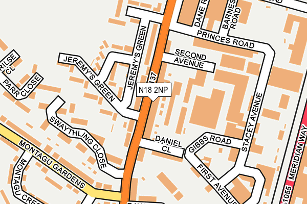 N18 2NP map - OS OpenMap – Local (Ordnance Survey)
