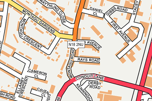 N18 2NU map - OS OpenMap – Local (Ordnance Survey)