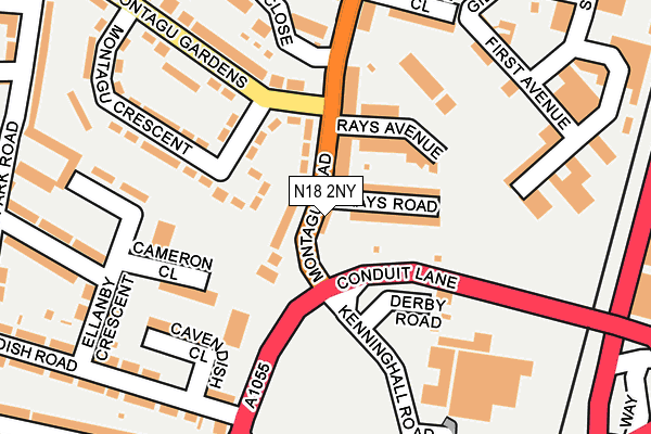 N18 2NY map - OS OpenMap – Local (Ordnance Survey)