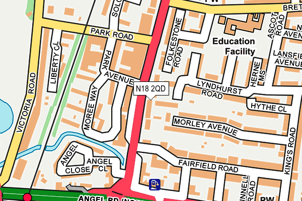 N18 2QD map - OS OpenMap – Local (Ordnance Survey)