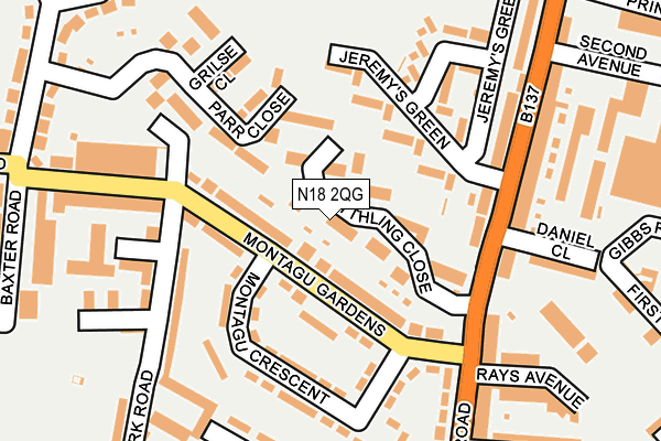 N18 2QG map - OS OpenMap – Local (Ordnance Survey)