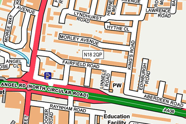 N18 2QP map - OS OpenMap – Local (Ordnance Survey)