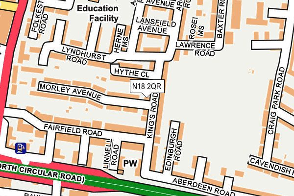 N18 2QR map - OS OpenMap – Local (Ordnance Survey)