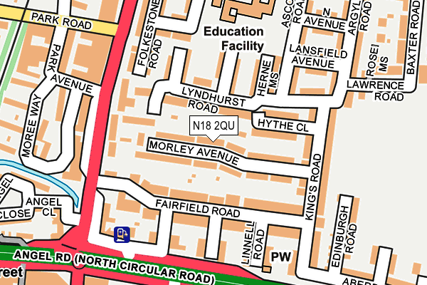 N18 2QU map - OS OpenMap – Local (Ordnance Survey)