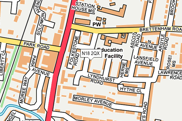 N18 2QX map - OS OpenMap – Local (Ordnance Survey)