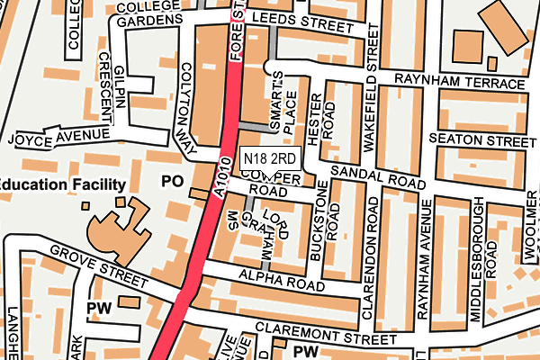 N18 2RD map - OS OpenMap – Local (Ordnance Survey)