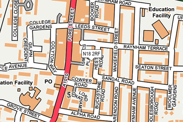 N18 2RF map - OS OpenMap – Local (Ordnance Survey)