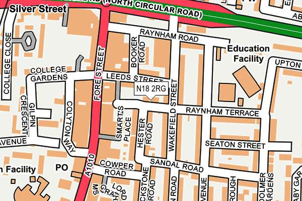 N18 2RG map - OS OpenMap – Local (Ordnance Survey)