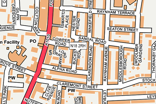 N18 2RH map - OS OpenMap – Local (Ordnance Survey)