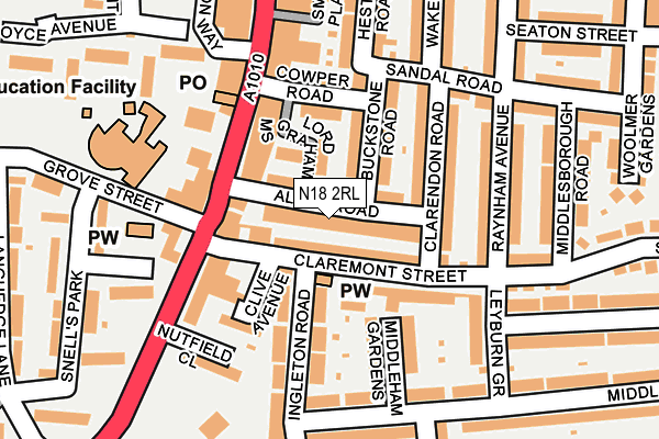 N18 2RL map - OS OpenMap – Local (Ordnance Survey)