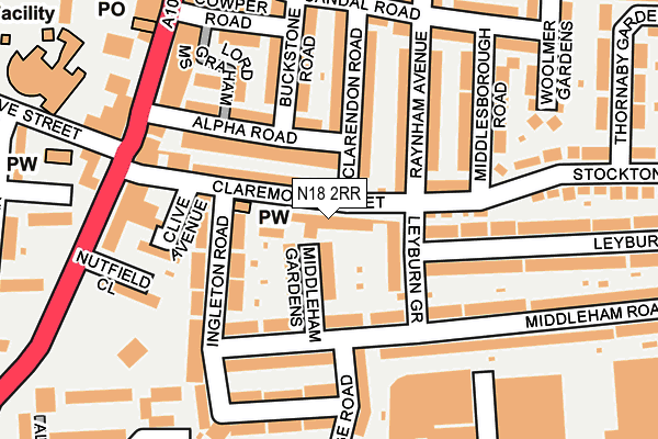 N18 2RR map - OS OpenMap – Local (Ordnance Survey)