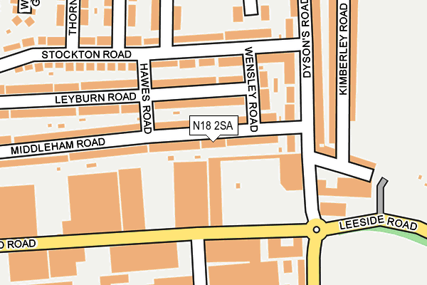 N18 2SA map - OS OpenMap – Local (Ordnance Survey)