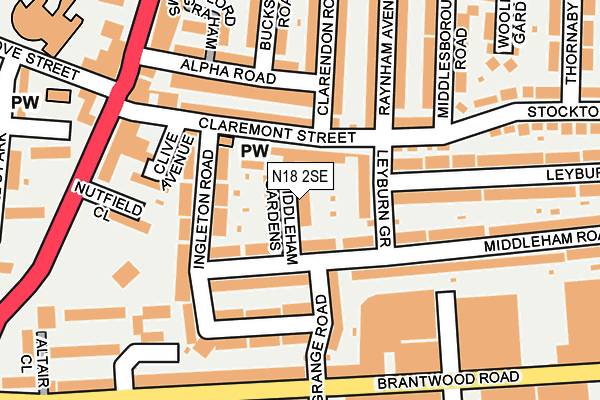 N18 2SE map - OS OpenMap – Local (Ordnance Survey)