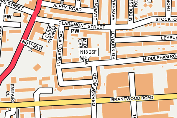 N18 2SF map - OS OpenMap – Local (Ordnance Survey)