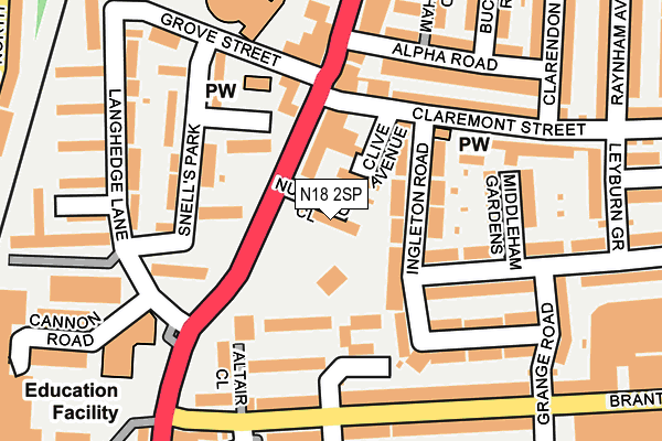 N18 2SP map - OS OpenMap – Local (Ordnance Survey)