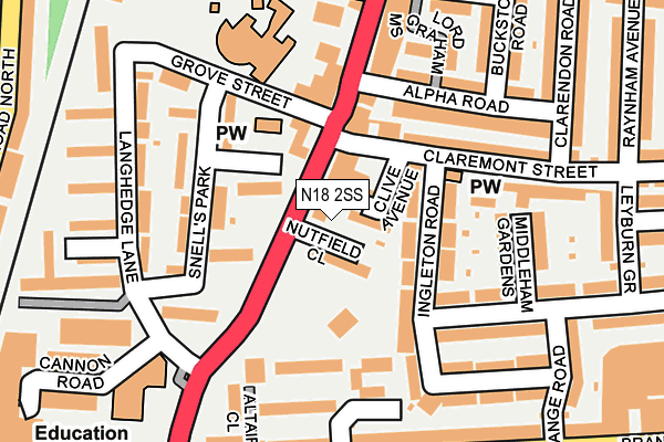 N18 2SS map - OS OpenMap – Local (Ordnance Survey)