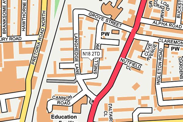 N18 2TD map - OS OpenMap – Local (Ordnance Survey)