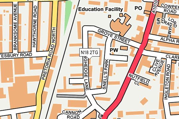 N18 2TG map - OS OpenMap – Local (Ordnance Survey)