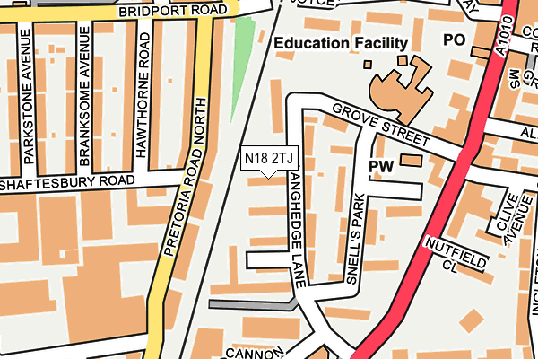 N18 2TJ map - OS OpenMap – Local (Ordnance Survey)