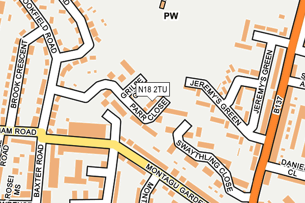 N18 2TU map - OS OpenMap – Local (Ordnance Survey)