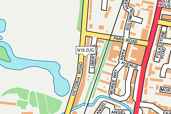 N18 2UG map - OS OpenMap – Local (Ordnance Survey)