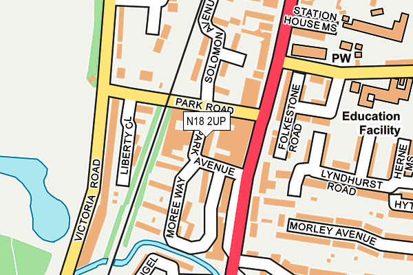 N18 2UP map - OS OpenMap – Local (Ordnance Survey)