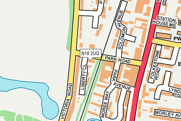 N18 2UQ map - OS OpenMap – Local (Ordnance Survey)