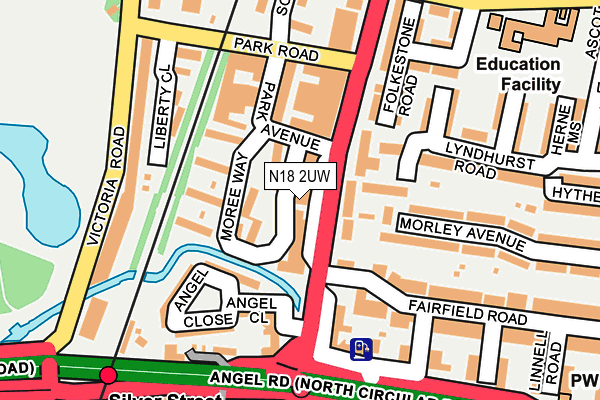 N18 2UW map - OS OpenMap – Local (Ordnance Survey)