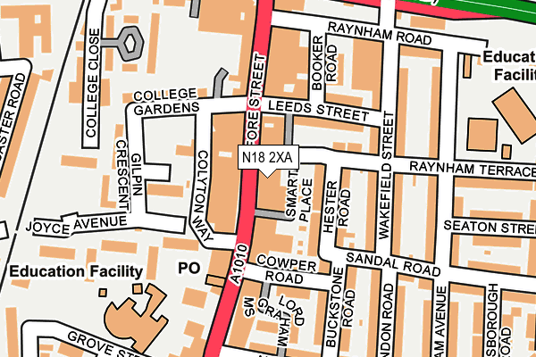 N18 2XA map - OS OpenMap – Local (Ordnance Survey)