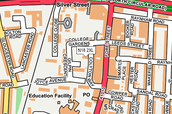 N18 2XL map - OS OpenMap – Local (Ordnance Survey)